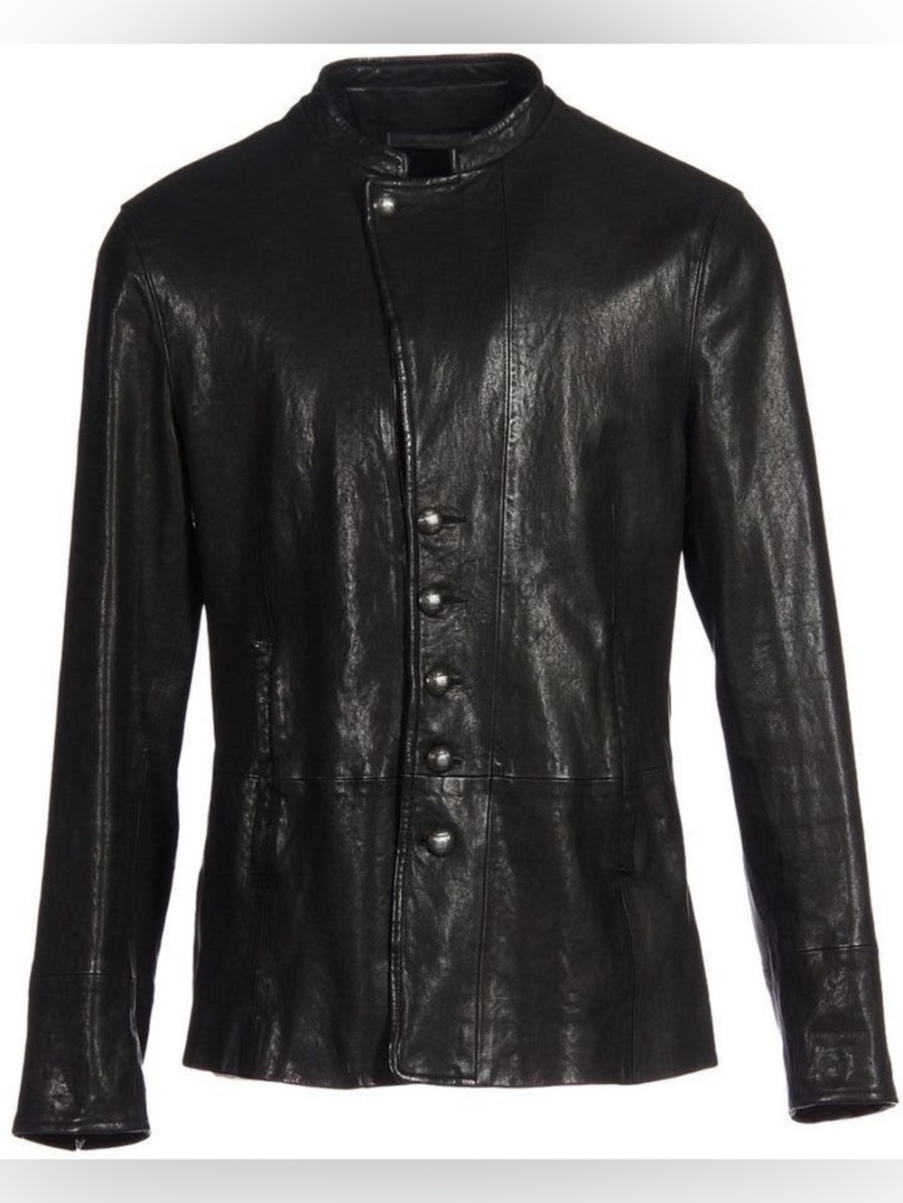 John Varvatos Collection Waxed Leather Jacket Size EU 44 USA 34 Small